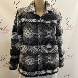 Scene & Heard Plush Sherpa Jacket. Size Small. Snaps. Lined. Aztec. LC